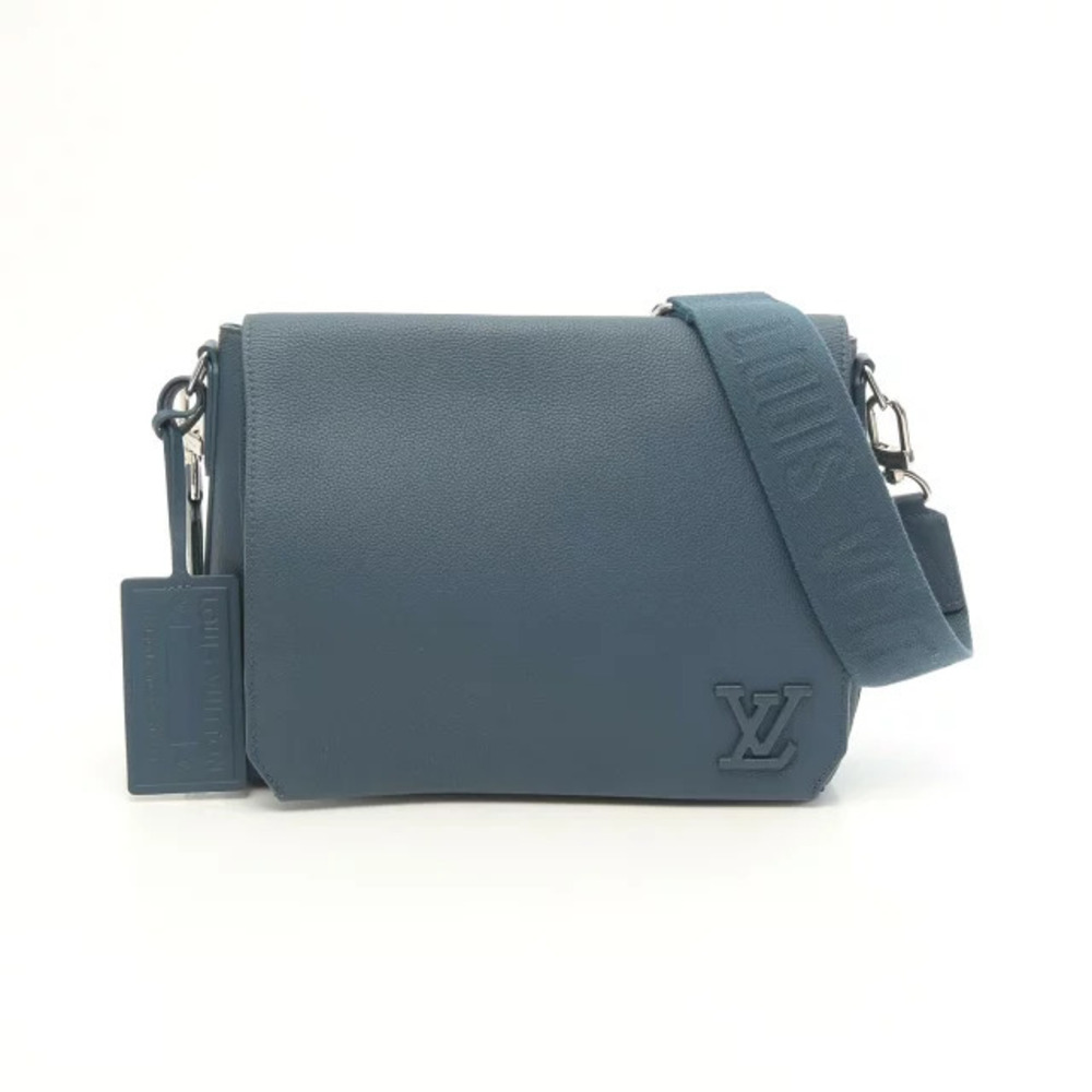 Louis Vuitton Takeoff Messenger Shoulder Bag Leather Aerogram Green